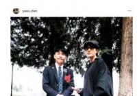 陈坤晒儿子校服照 看起来像两兄弟 细心把学校名称打码