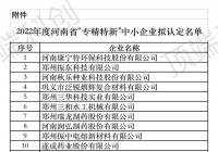 河南今年拟认定1186家省级“专精特新”企业 郑州304家企业在列 河南今年拟认定1186家省级“专精特新”企业 郑州304家企业在列